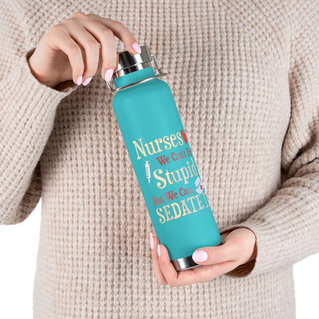 Funny I Can't Fix Stupid But I Can Sedate It 20 Ounce Large Travel Tumbler Mug Cup w/Lid Vacuum