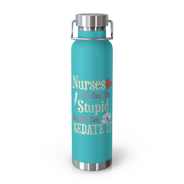 Funny I Can't Fix Stupid But I Can Sedate It 20 Ounce Large Travel Tumbler Mug Cup w/Lid Vacuum