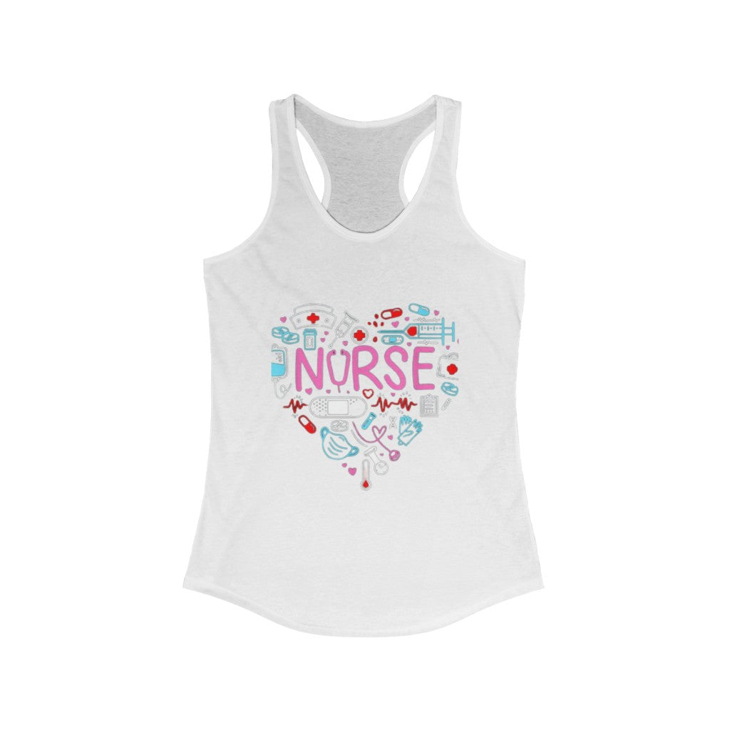 "Nurse Heart" Women's Ideal Racerback Tank
