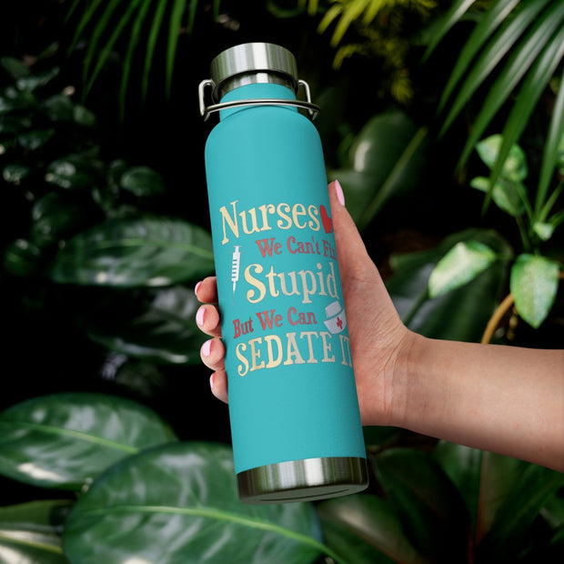 Funny I Can't Fix Stupid But I Can Sedate It 20 Ounce Large Travel Tumbler Mug Cup w/Lid Vacuum
